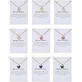 GANDC 9 pcs Colorful Butterfly Pendant Necklace for Women Bohemian Acrylic Adjustable Retro Card Clavicle Chain Insect Animal Necklace Friend Friendship Party Jewelry Gift