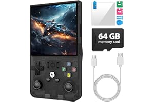 AQHH R36MAX Retro Handheld Game Console, 4.0 inch Retro Gaming Console with 64GB Memory, Portable Retro Video Games Console, 4000mAh Battery, Support 30+ Emulators, Transparent Black