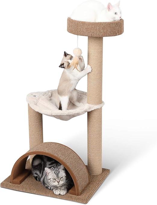 cat tree with 2 hammocks