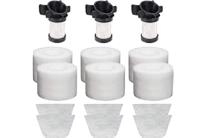 Extolife Replacement Filters for Shark ION Flex DuoClean X30 X40 F60 F80 IF200 IF201 IF202 IF205 IF251 IF252 IF281 IF282 IF285 UF280 IC205 IR70 IR100 IR101, 3 Post 6 Foam&Felt Filters, XPREMF100