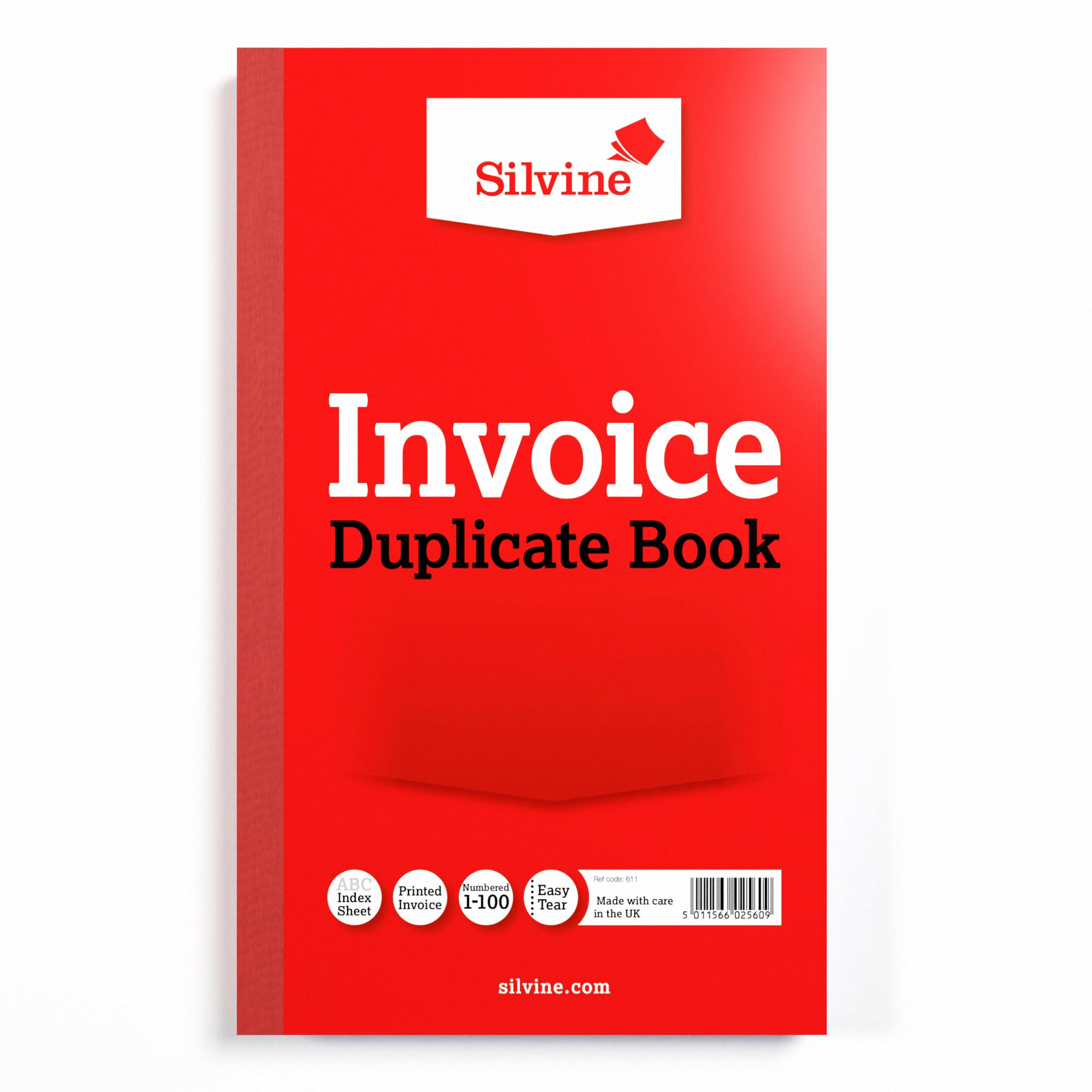 Silvine Duplicate Invoice Book - Numbered 1-100 with index sheet (210 x 127mm)