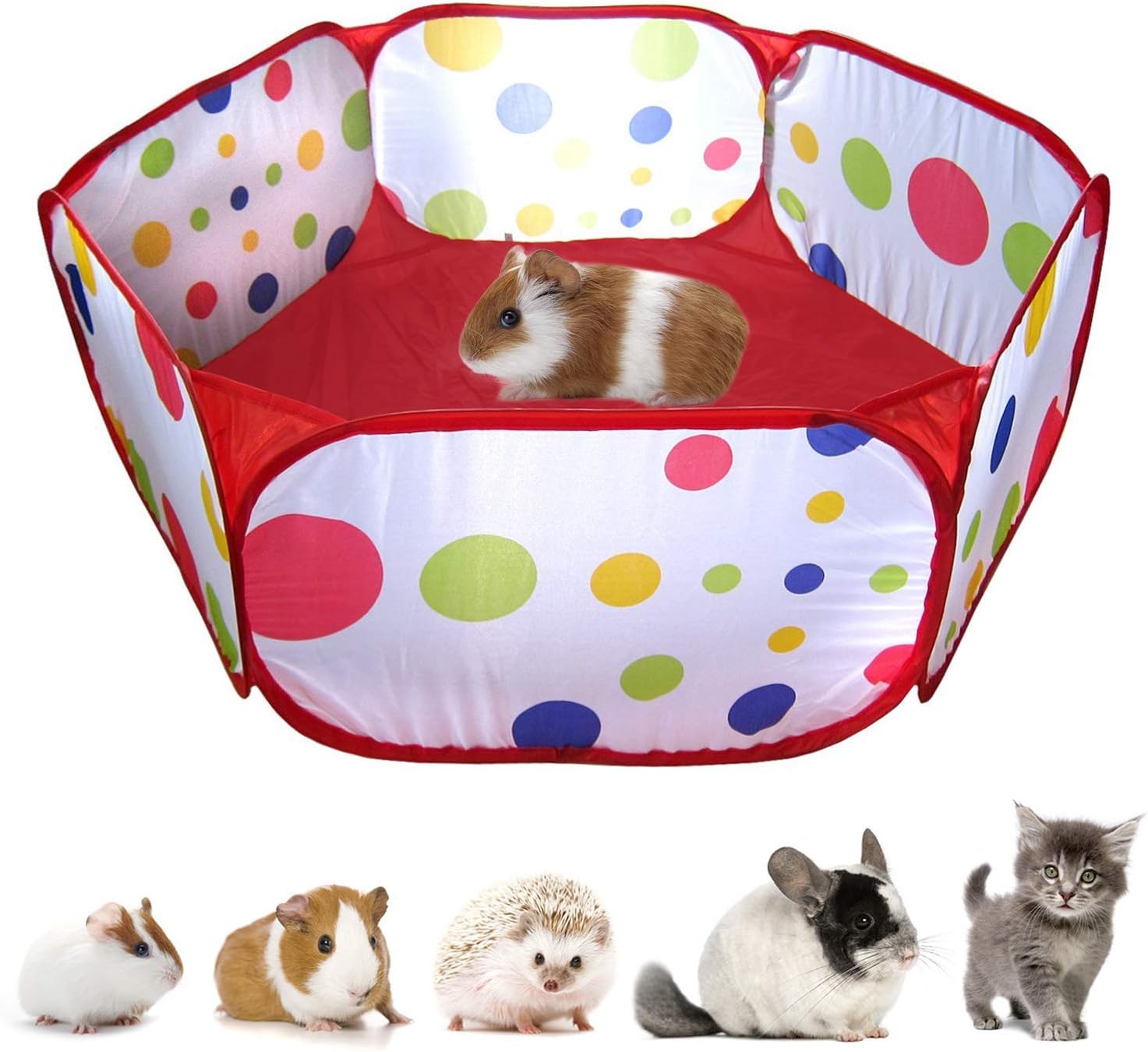 RYPET Guinea Pig Foldable Playpen Portable Small Animals Playpen Pop