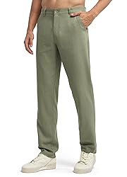 Willit Men's Linen Pants Casual Linen Dress Pants