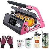 CoolSub Tumbler Heat Press Machine, Mug Press Machine for 30oz 20oz, Sublimation Blank Skinny Tumbler Glass Jar Can 11-16oz Mugs, Heat Transfer Print for Sublimation Tumblers, Cups, Mugs Hot Pink
