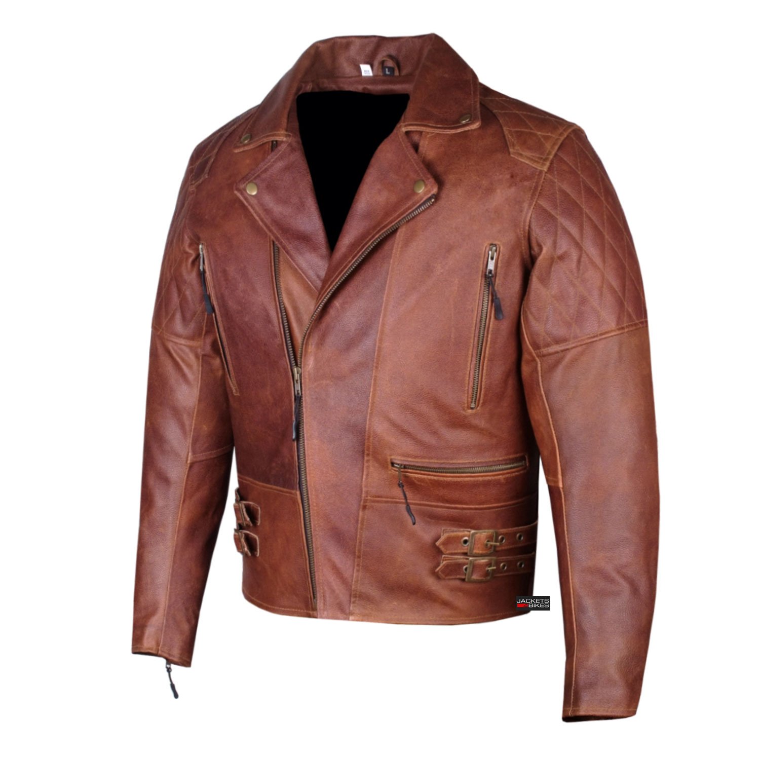 Men's Motorcycle Vintage Distressed Brown HeavyDuty Leather Armor