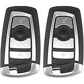 X AUTOHAUX 2pcs 315MHz KR55WK49863 Replacement Smart Proximity Keyless Entry Remote Key Fob for BMW 550i 530i 535i 520i 2009-2016 3 Buttons with Door Key PCF794 Chip