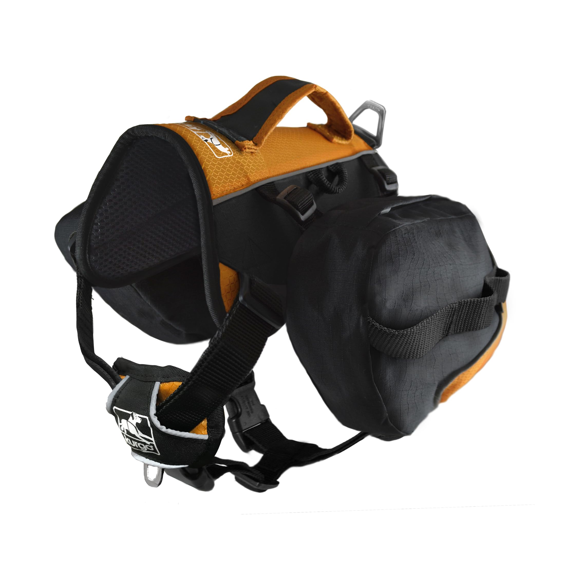 Kurgo Baxter Dog Backpack, Hiking Pack for Dogs, Lightweight, Reflective, Black/Orange