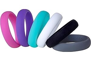 HONOR ETERNITY RING Womens Silicone Wedding Ring Band by HonorGear - 6 Ring Pack Premium Wedding Bands Engagement Active Athletes Comfort Fit