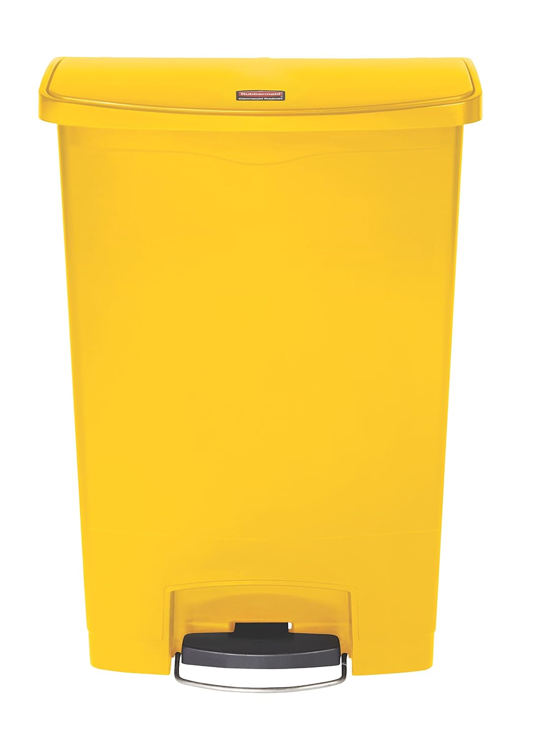 Rubbermaid Commercial Products Slim Jim Step-on Resin Front Step Waste Receptacle Bin 90 Litre Yellow 1883579 - Image 3