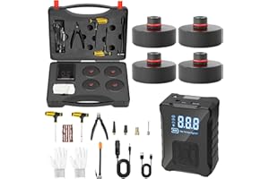 SUMK 2025 Universal Tire Repair Kits for Tesla Model 3/Y/X/S Accessories, Built-in Wireless Tire Air Pump Set and 4 PCS Jack Pads for Model Y Juniper/Model 3 Highland [Not Fit Austin Built Model Y]