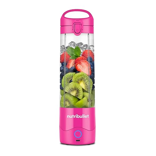 nutribullet Portable Blender, Cordless, 20oz Vessel, Personal Blender, USB-C Rechargeable, Bright Pink, NBPB50100BP