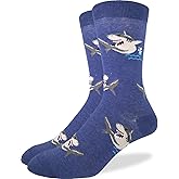 Good Luck Sock Men's Breaching Shark Socks, Adult, Shoe Size 7-12
