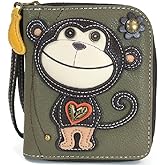 CHALA Zip Around Wallet, Wristlet, 8 Credit Card Slots, Sturdy Pu Leather