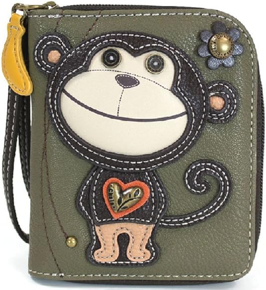 Chala Monkey ZipAround Wristlet Wallet Handbags