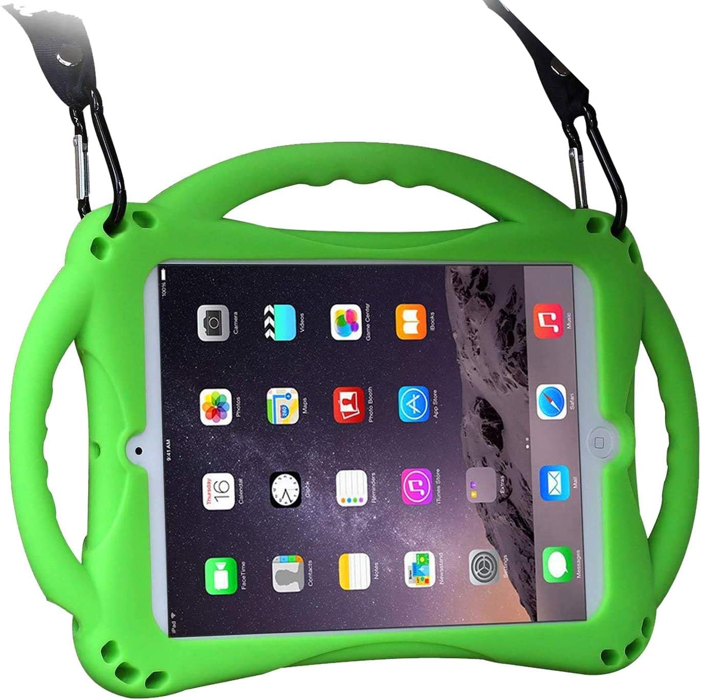 TopEsct Kids Case for iPad Mini 5/4/3/2/1,Shockproof Handle Stand Silicone Cover for iPad Mini 5/4/3/2/1 (Green)