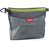 pack all Water-resistant Material Zipper Pouch, Mesh Zipper Bags for Storage, Travel, Office (Gray, Medium)