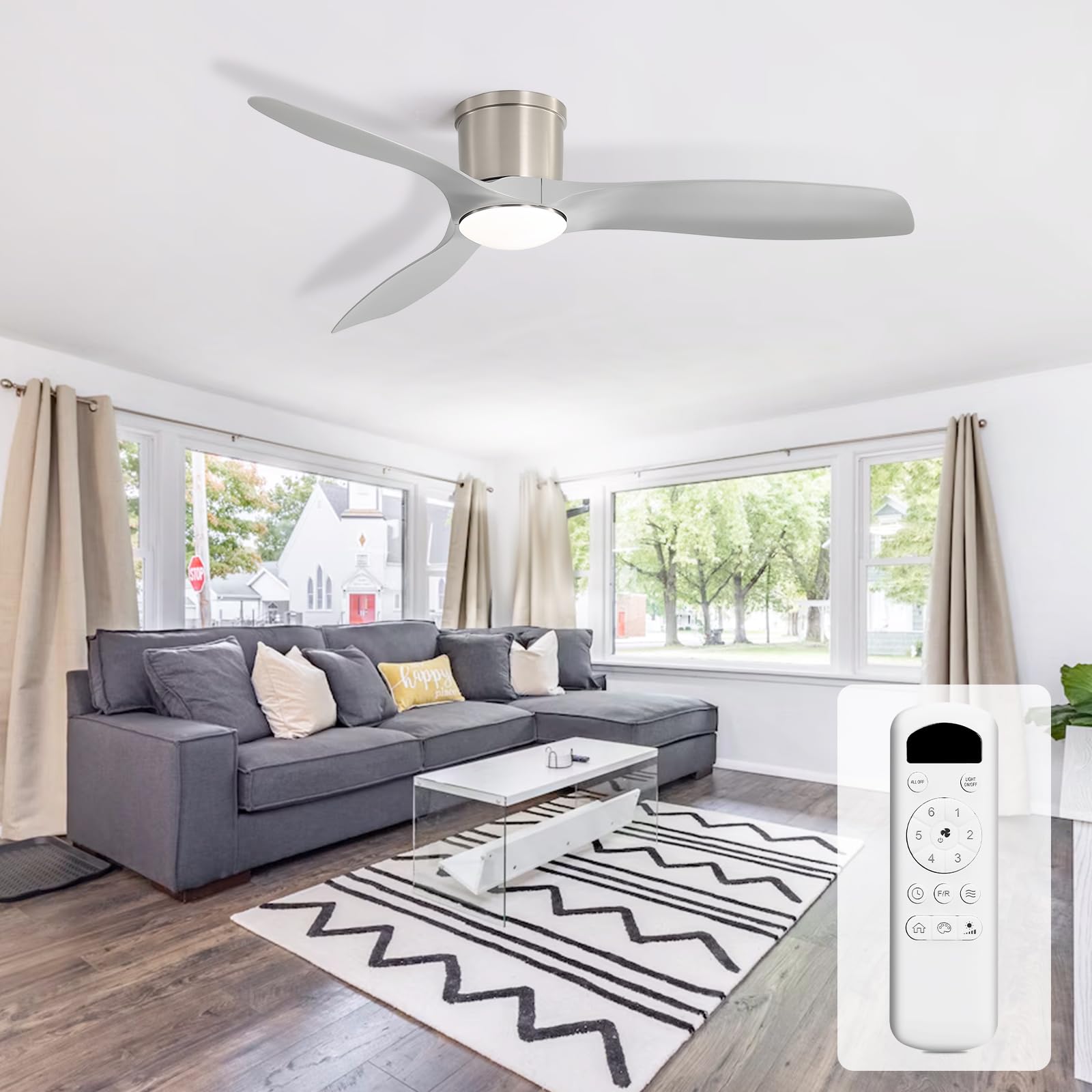 Sofucor 52 Inch Low Profile Ceiling Fans with