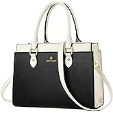 KURGOOL Handbags Purses for Women, Trendy Leather Dual-tone Tote Purse, Designer Handbag Shoulder Bag Top Handle Satchel Bags
