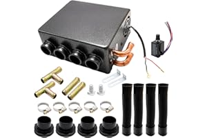 12V Car Heater with Fan Speed Switch UTV Heater Suitable with 4 Black Air Vents
