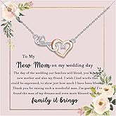 MYOSPARK Mother in Law Wedding Gift from Bride Mother of the Groom Necklace Gift To My New Mom On My Wedding Day Message Card