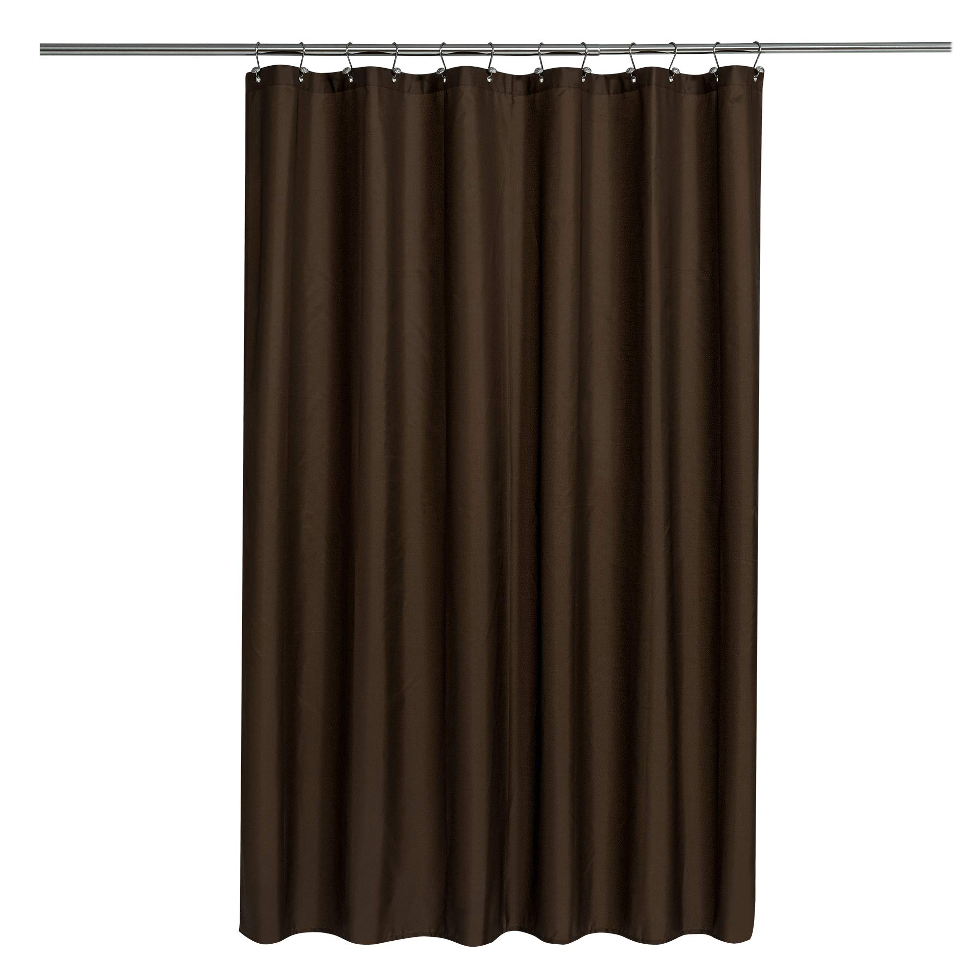 N&Y HOME Fabric Shower Curtain or Liner with Magnets - Brown Shower Curtain for Bathroom with Hotel Quality, Machine Washable, Water Repellent - Brown, 72x72