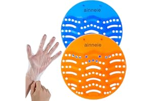 AINNEIE Urinal Deodorizer Screens 50 Pack Anti-Splash Urinal Screen Urinal Deodorizer Odor Freshener for Public Restrooms Restaurants Cafes Bars Schools Fits Wet & Dry Urinals(25pcs Blue+25pcs Orange)