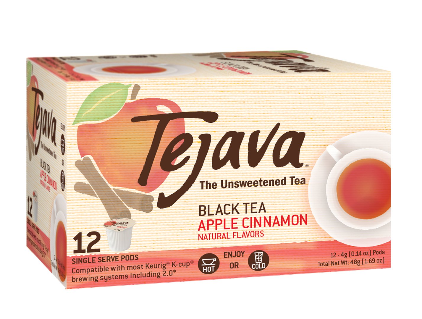 Tejava Unsweetened Black Tea with Natural PineappleMango