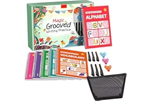 TraceTrek Magic Grooved Writing Practice,Tiny Thinkers Tracetrek Workbook Full Set,Reusable Handwriting Practices for Kinderg