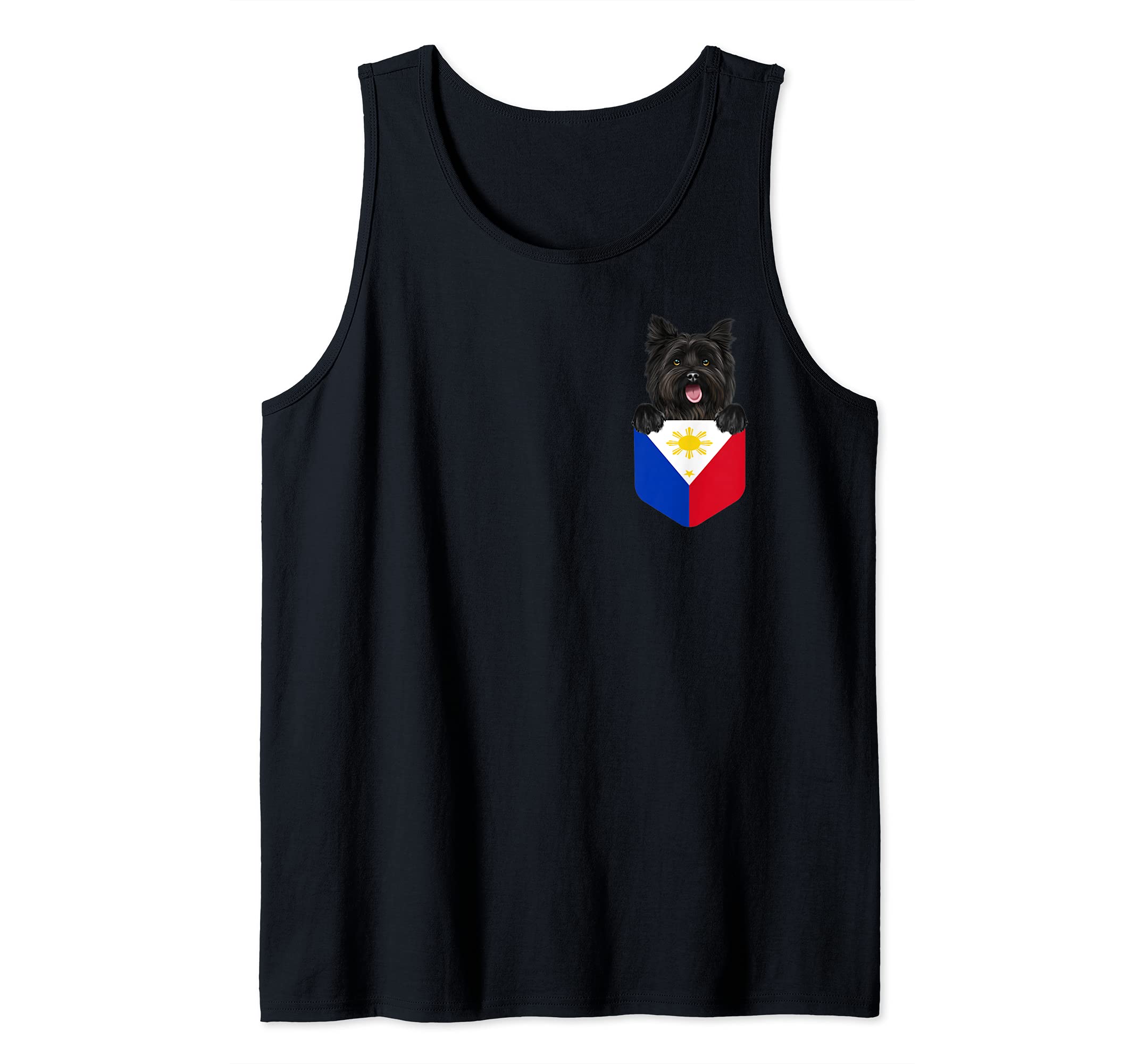Philippines Flag Cairn Terrier Dog In Pocket Tank Top