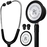Greater Goods Dual-Head Stethoscope for Nurses, Medical Students &amp; EMTs | Free Parts Program, 360&deg; Rotating Chestpiece, Tunable Diaphragm, Lightweight, Non-Chill Rim, Latex-Free Tubing (Black)