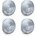 EEMB 4PACK LIR2430 Rechargeable Battery 3.7V Lithium-ion Button Batteries Coin Cell Battery for Earphone Wearable Device Watch