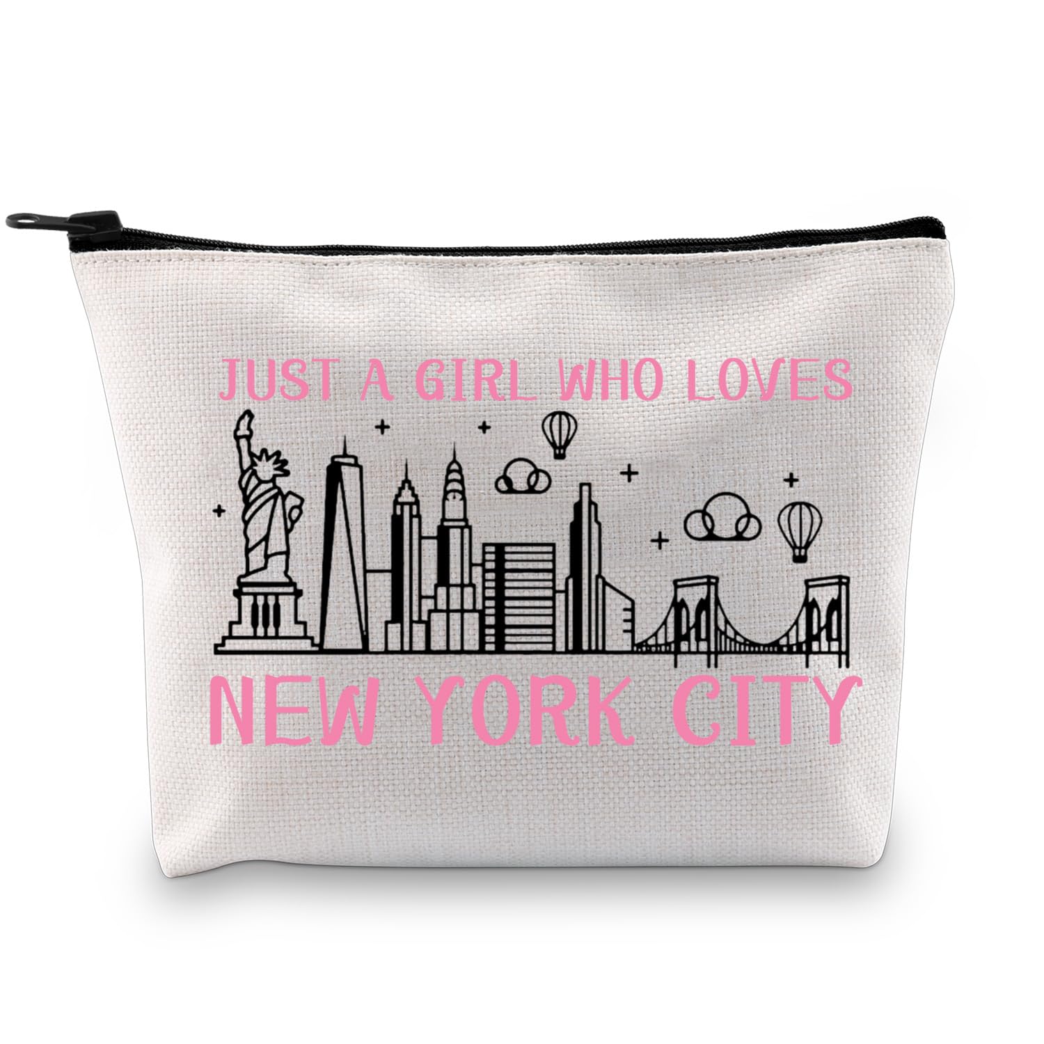 New York City Makeup Bag New York Girls Trip Gifts NYC Souvenir Gifts NYC Gift Travel Bag Who Loves New York City Cosmetic Bag (Loves NEW YORK City ku)
