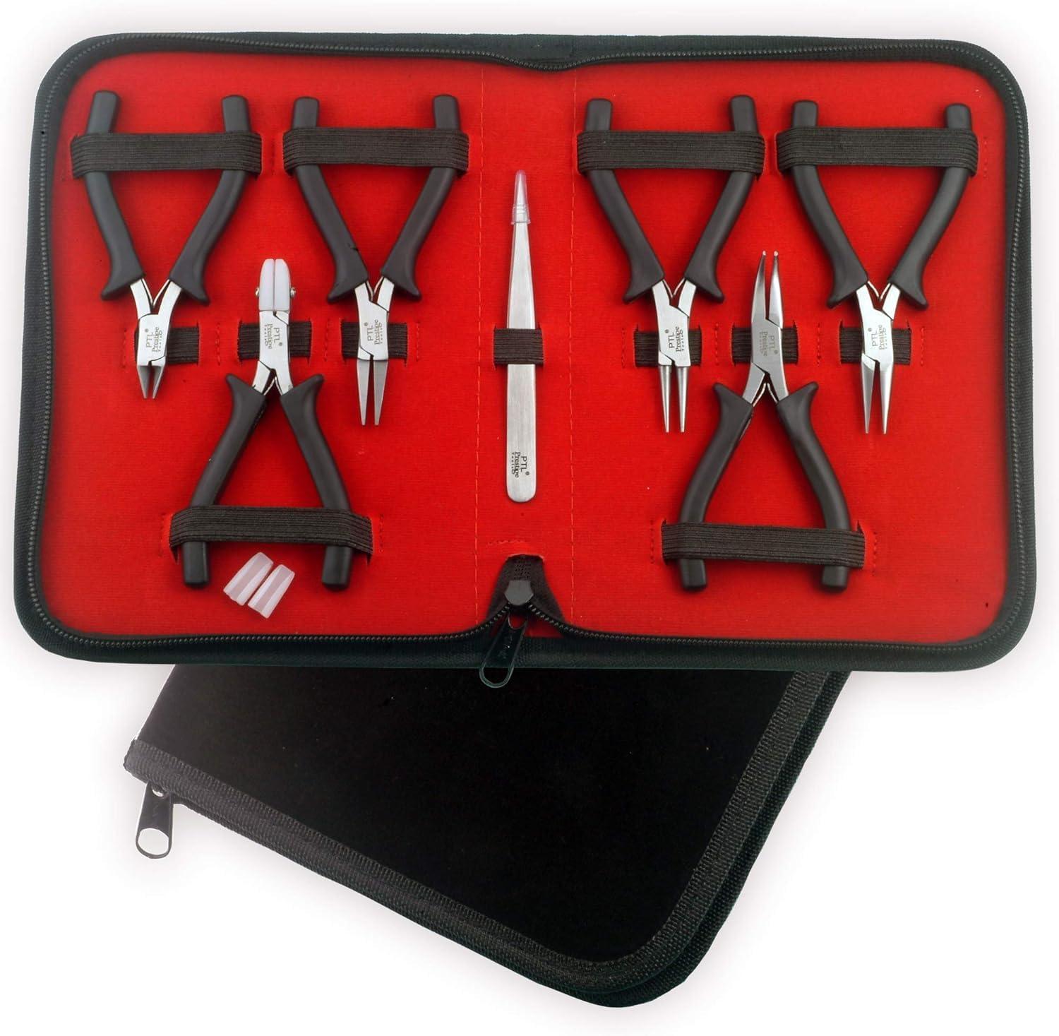 Mini Pliers Set Beading Tools Kit Jewellery Making Tools with Nylon Jaw Pliers Hobbies and Creative Art Craft Gift Ideas Blue PTL® (Black)