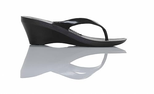 Oka-B Women's Kylie Flip Flop with Wedge Heel,Licorice, Medium