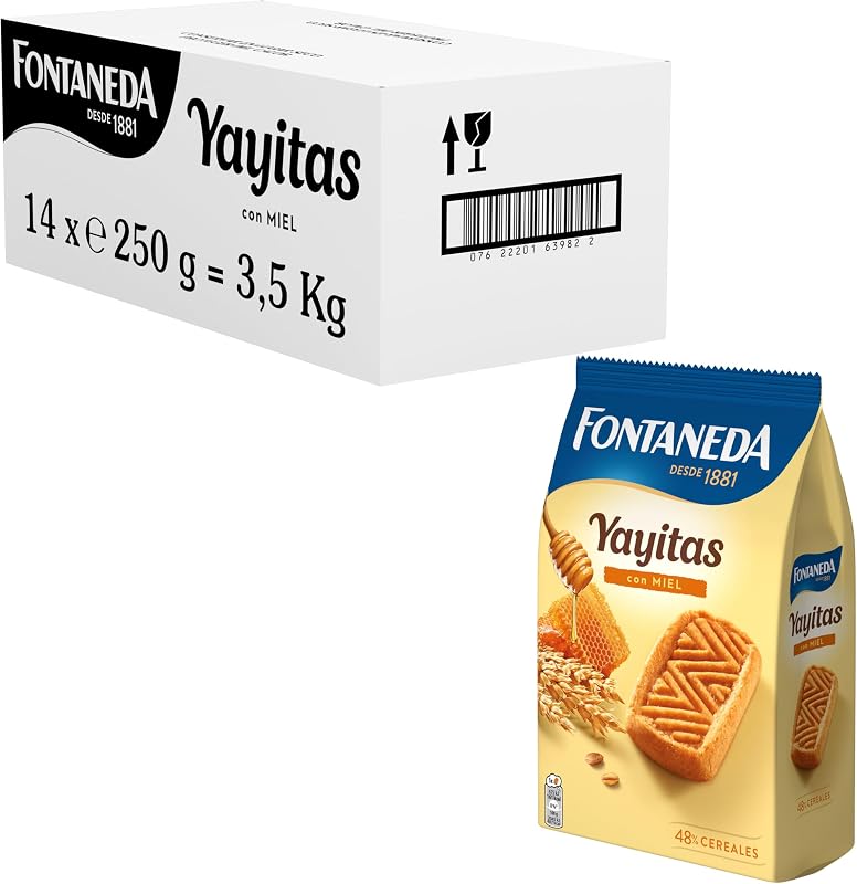 Yayitas Galletas con Miel, 14 bolsas de 250g