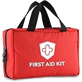 First Aid Kit - Trauma Kit with Essential Emergency Medical Supplies, Waterproof Travel First Aid Kit, Simple and Portable Emergency Kit for Home, Dorm, Outdoor, Car (Bright red)