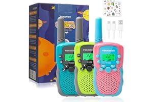 FAYOGOO 3 Pack Walkie Talkies for Kids Long Range 2 Miles,Rechargeable Kids Walkie Talkies with Flashlight,Built-in Battery,Toys Gifts for 3-12 Year Old Boys Girls, Christmas Birthday Gifts