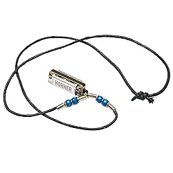 Hohner M38N-DB Mini Harmonica Necklace, Dark Blue