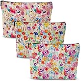 Chenyoumaoyi Cosmetic Bags for Women, Makeup Bag, Cute Flower Travel Toiletry Bag, Foral Makeup Bags Set, Nurse Mothers Day Birthday Graduation Friendship Gifts for Women Girls Mom Bestie Grandma