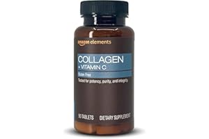 Amazon Elements Collagen Peptides + Vitamin C, 2500mg Collagen Peptides, Gluten Free, 90 Tablets, 1 Month Supply