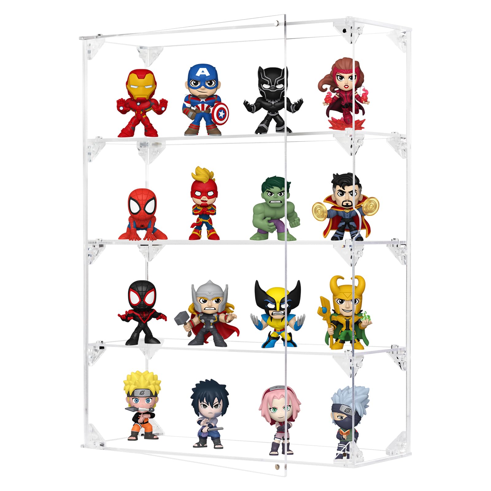 Photo 1 of Acrylic Display Case, 4 Tier Clear Display Case for Mini Funko Pop Figures, Wall Mounted or Desktop Dustproof Display Cabinet Box for Collectibles Mini Toys Figurines Lego Model Dolls (12x4x15.9 inch)