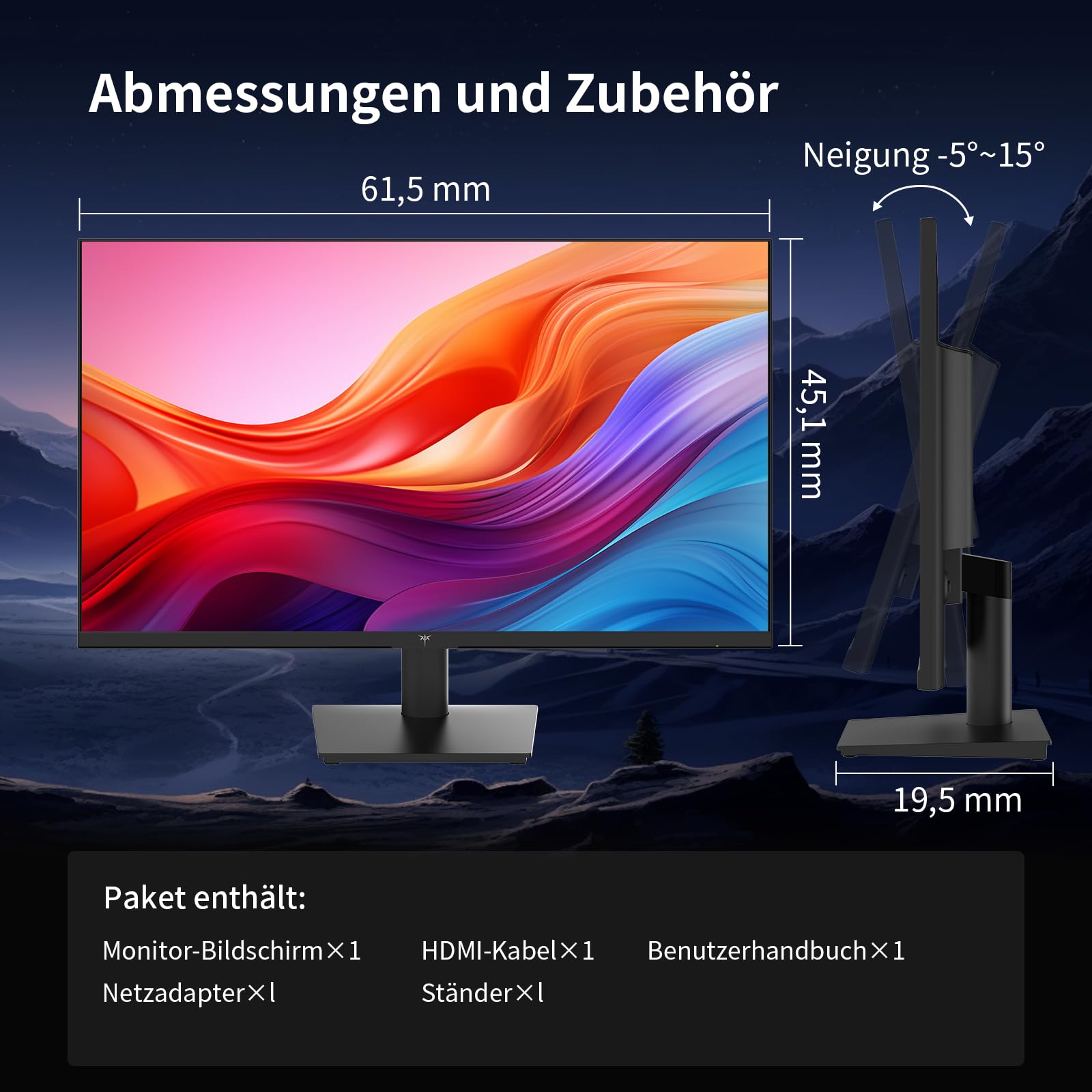 KTC Monitor 27 Zoll, QHD 2K 100Hz (OC 120Hz) - IPS Panel, Anti-Blaulicht Bildschirm, 96% DCI-P3, 126% sRGB, VESA 75 * 75mm, 350 cd/m², Adaptive Sync, PC Monitor für Casual und Arbeiten 6