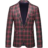 Men's Plaid Blazer Sport Coats Jackets Slim Fit Lightweight Casual Checkered Blazer for Men