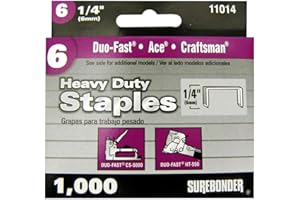 Surebonder 11014 Heavy Duty Duo-Fast Type, 1/4-Inch Leg Length, .485-Inch Crown Staple, 1000 Count