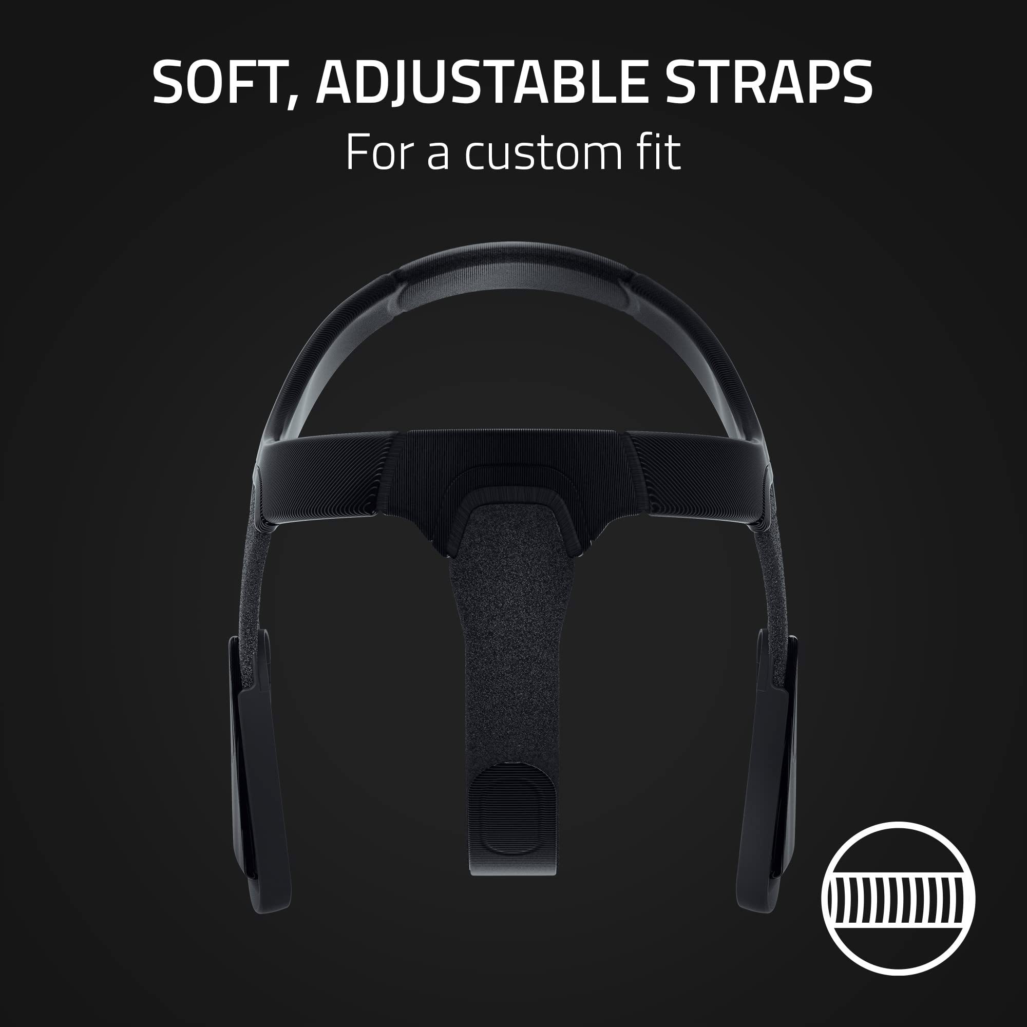 Razer Adjustable VR Head Strap System for Meta Quest 2: Designed for All Head Shapes - High-Performance Nylon Material - Soft, Adjustable Straps - Optimized Weight Distribution - Ergonomic Design