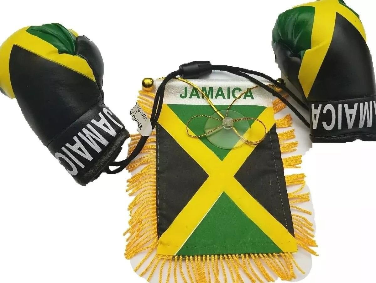 Amazon Com 2pc Jamaica Flag Jamaican Flag Mini Banner Boxing