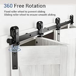 CCJH 96" Bi-Folding Sliding Barn Door Hardware Kit