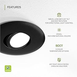 ASD 6 Pack 3 Inch Gimbal LED Recessed Lighting with