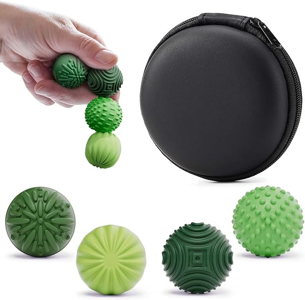 luckdoor Silicone Magnetic Balls Fidget Toys for Adults & Teens,4PCS Stress Relief Sensory Toys for Autism ADHD Anxiety,Fun T