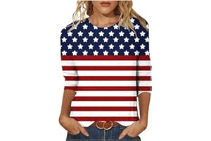 MAMIDAY 2024 Floral Printed Tops for Women Trendy 3/4 Sleeve Shirts Loose Fit Casual Dressy Blouses Soft Color Block Tees